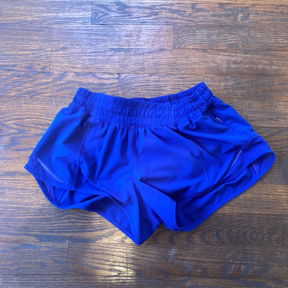 Blue Lululemon Hotty Hot shorts
